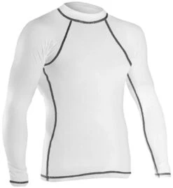 RISE Solid Long Sleeve Rashguard -The Ocean Motion 501ls front white
