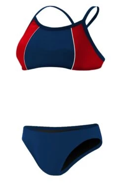 RISE Solid Poly Splice Bikini -The Ocean Motion lgs23 front navy red1